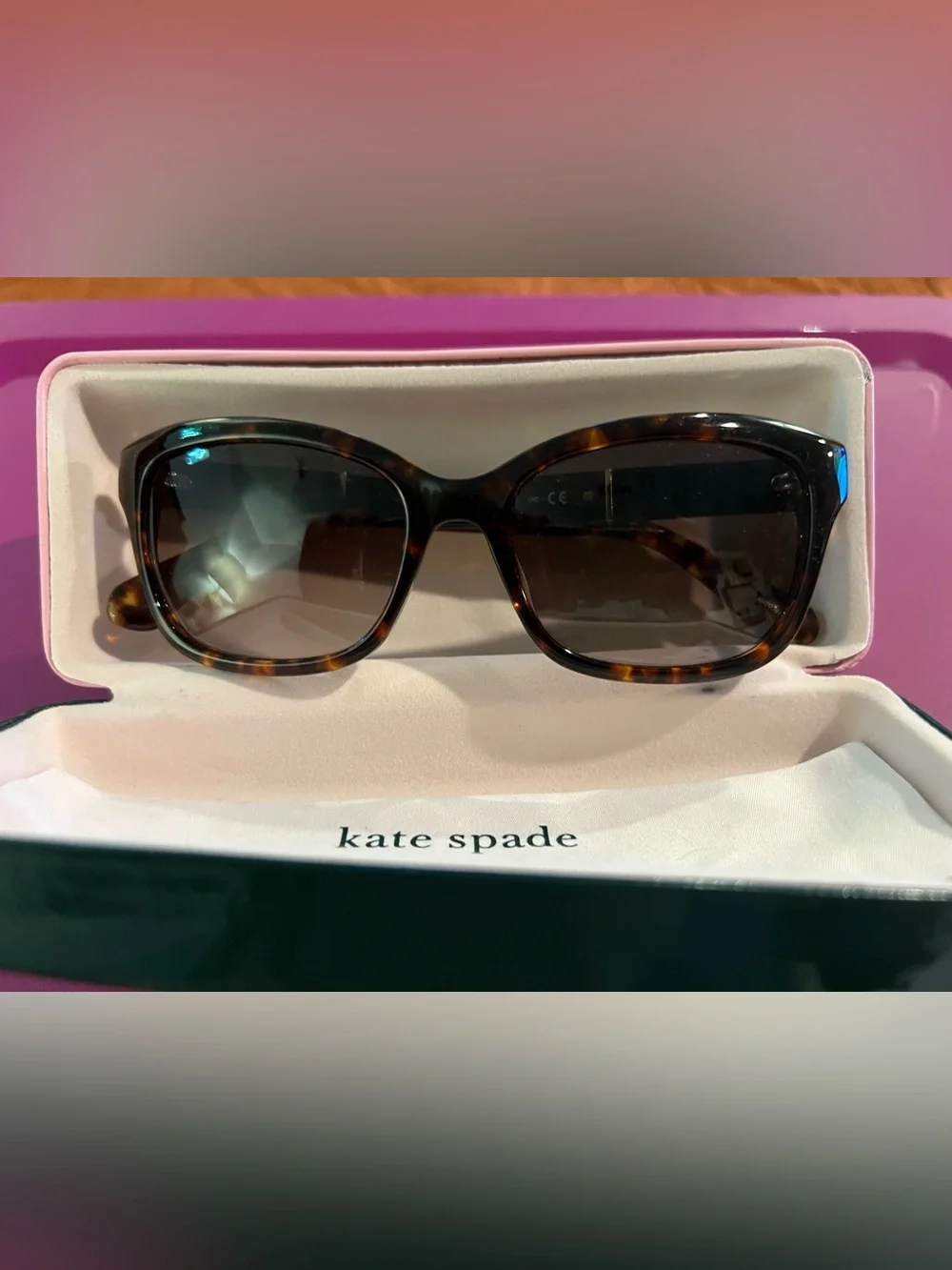 kate spade Tortoiseshell Frame Sunglasses with Brown Lenses